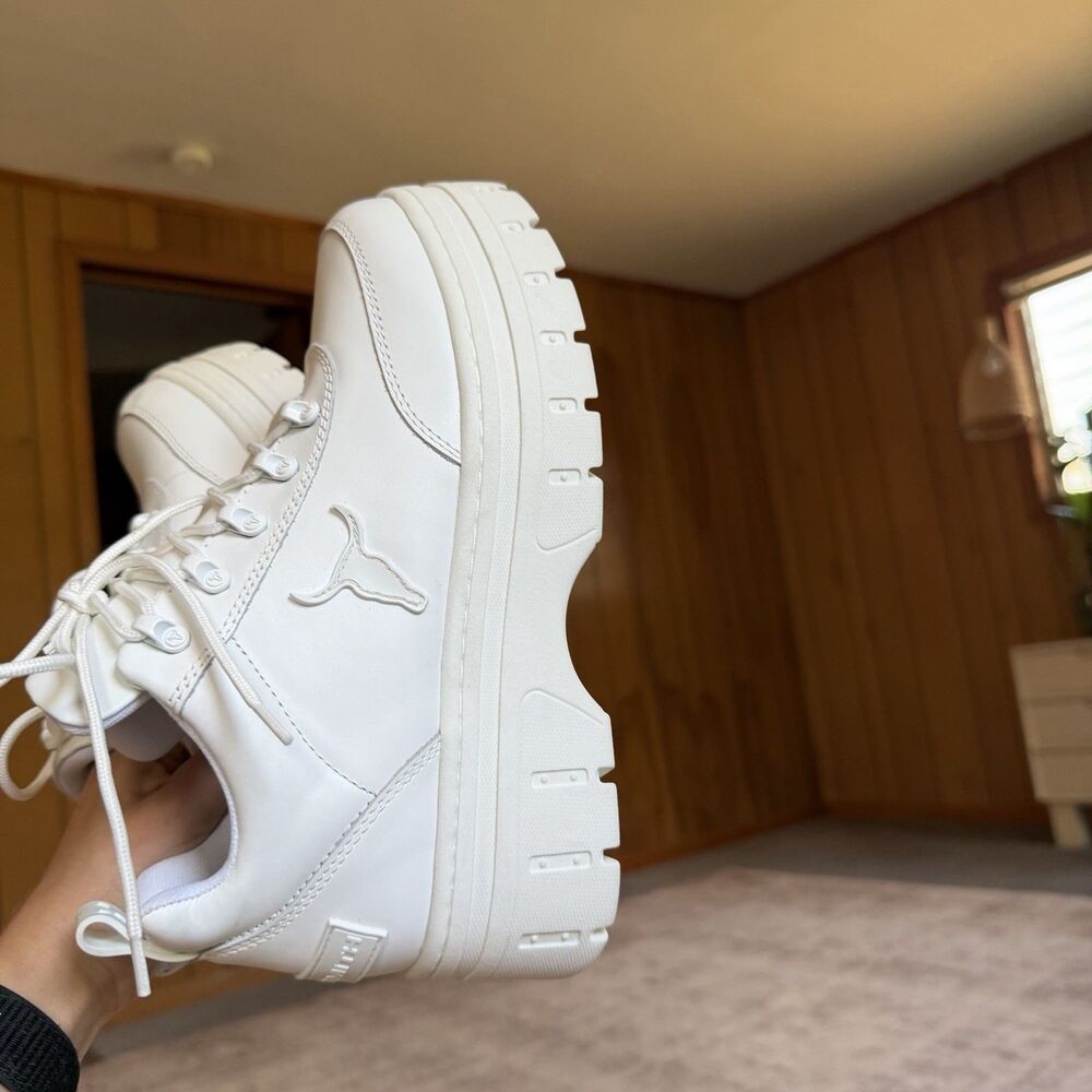 Windsor Smith Chunky Platform Lace-Up Sneakers in White - Picture 11 of 16